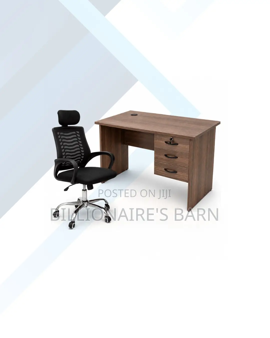 Compact 1m Desk and Headrest Mesh Chair for Professional Use