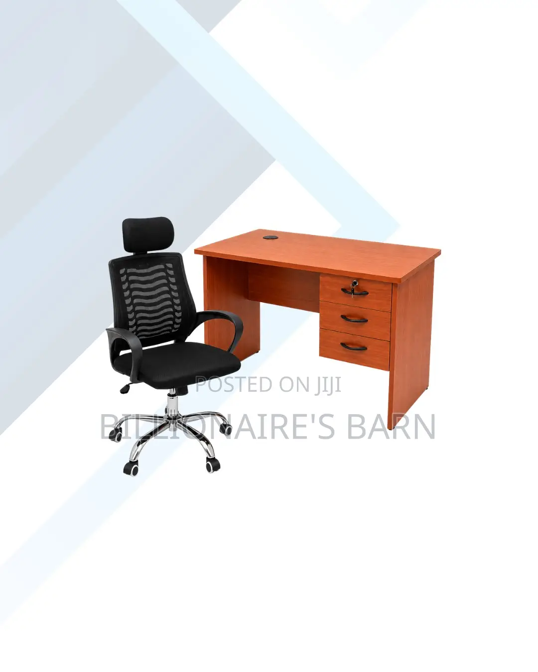 Compact 1m Desk and Headrest Mesh Chair for Workday Support