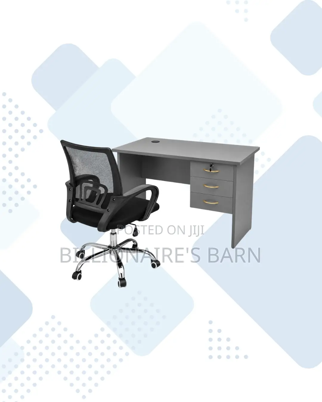 Compact 1m Desk and Secretarial Mesh Chair for Compact Spaces