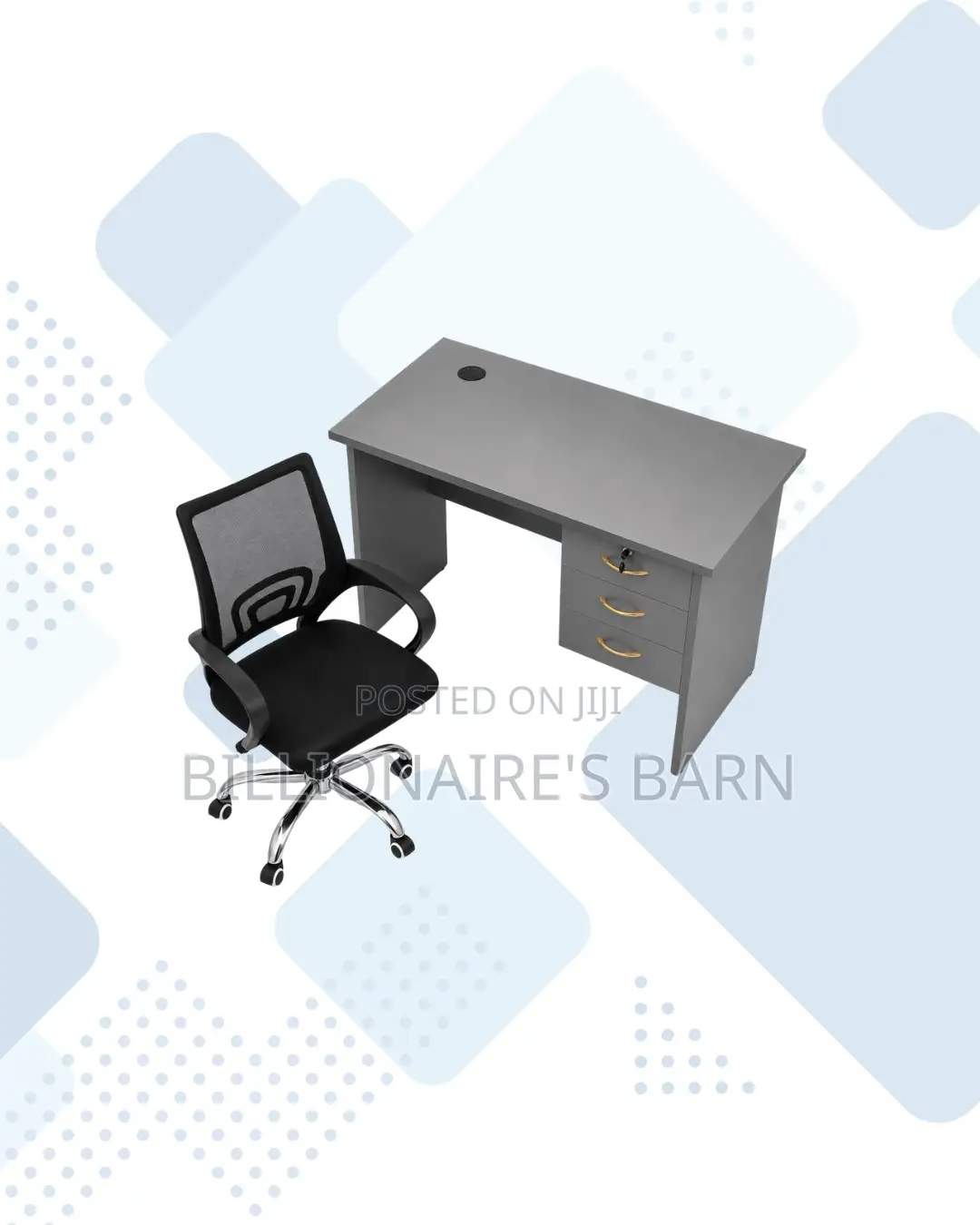 Compact 1m Desk and Secretarial Mesh Chair for Compact Spaces