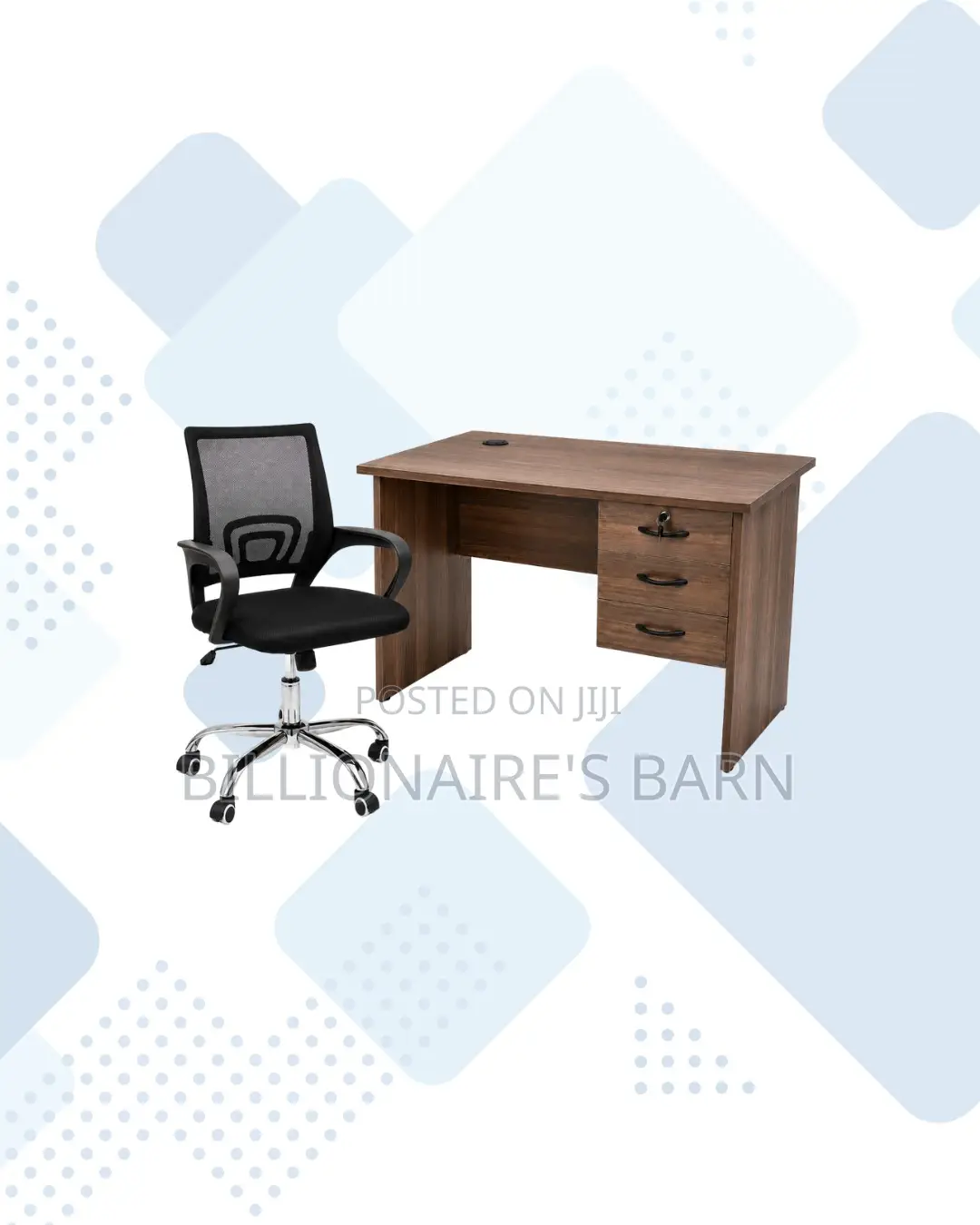 Compact 1m Desk and Secretarial Mesh Chair for Professional Use