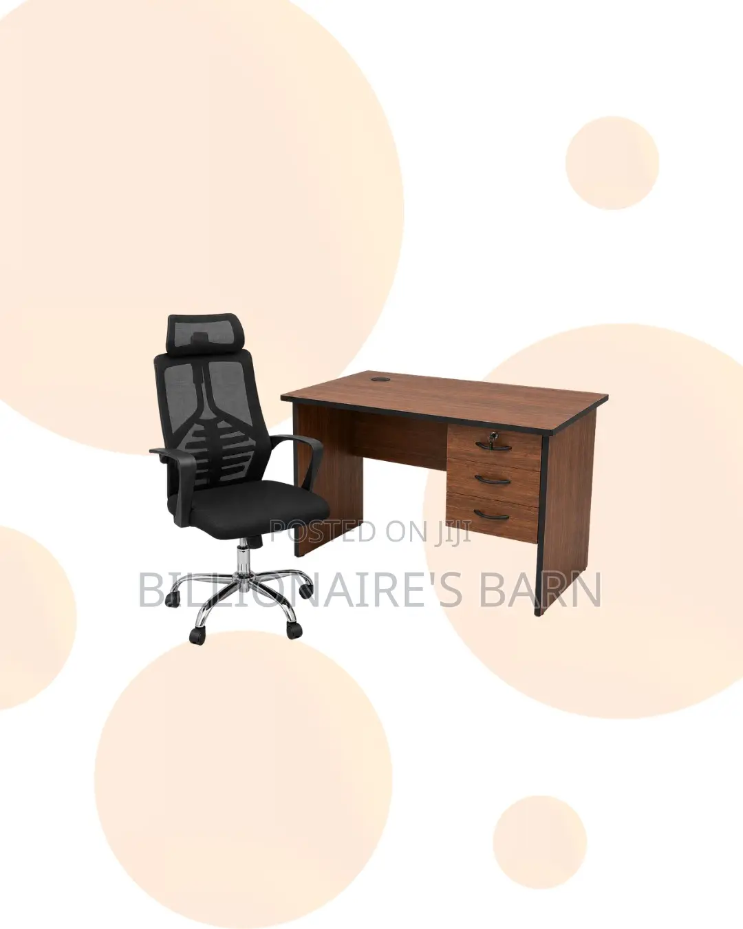 Compact 1m Desk High-Back Ergonomic Mesh Chair for Desk Organisation