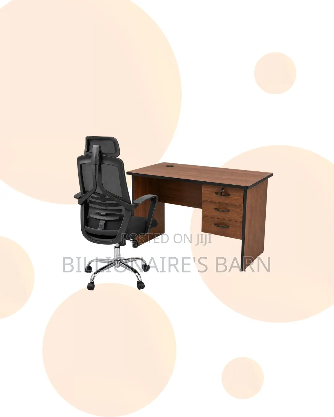 Compact 1m Desk High-Back Ergonomic Mesh Chair for Desk Organisation