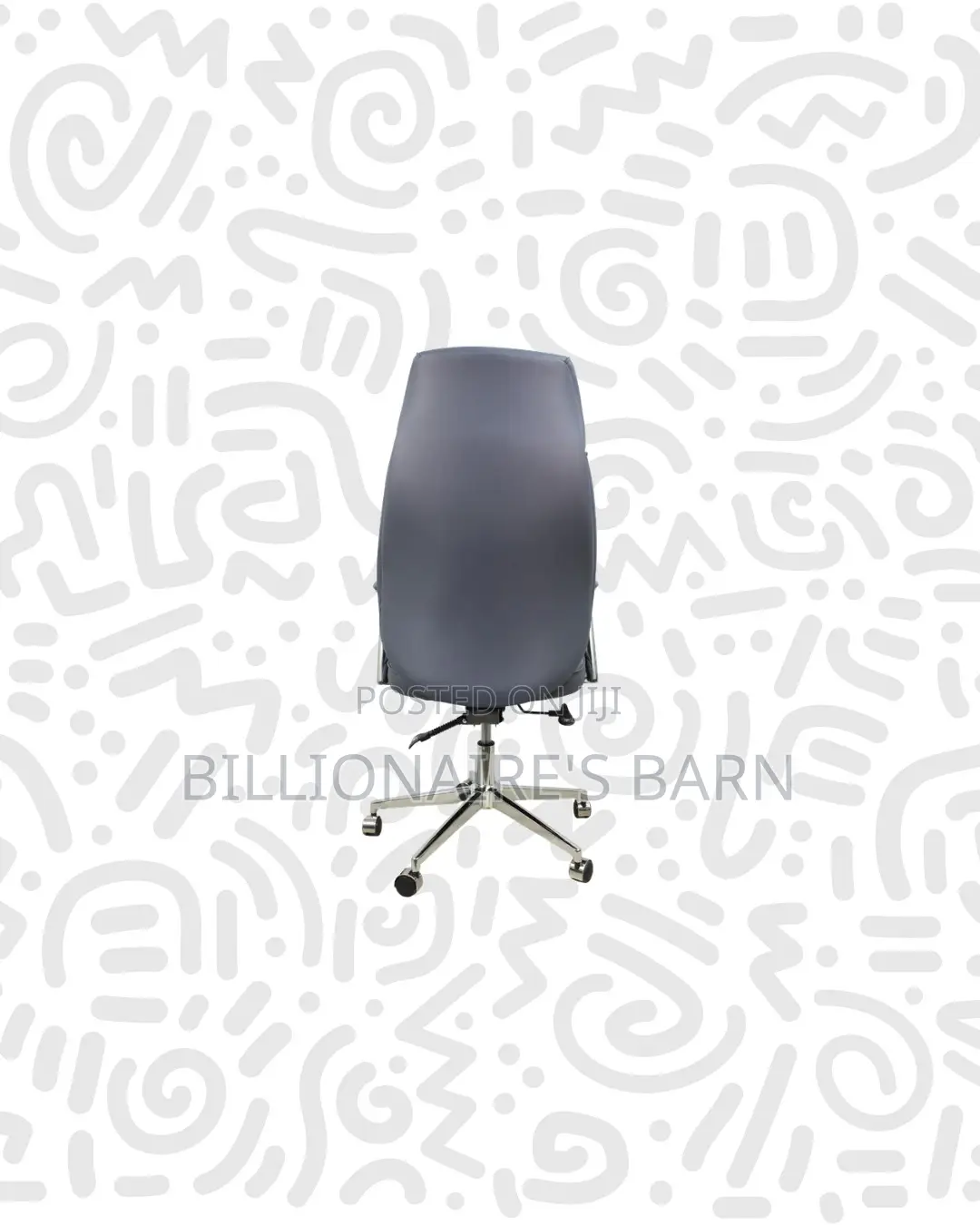 Grey Executive Leather Chair High Back for Compact Work Areas