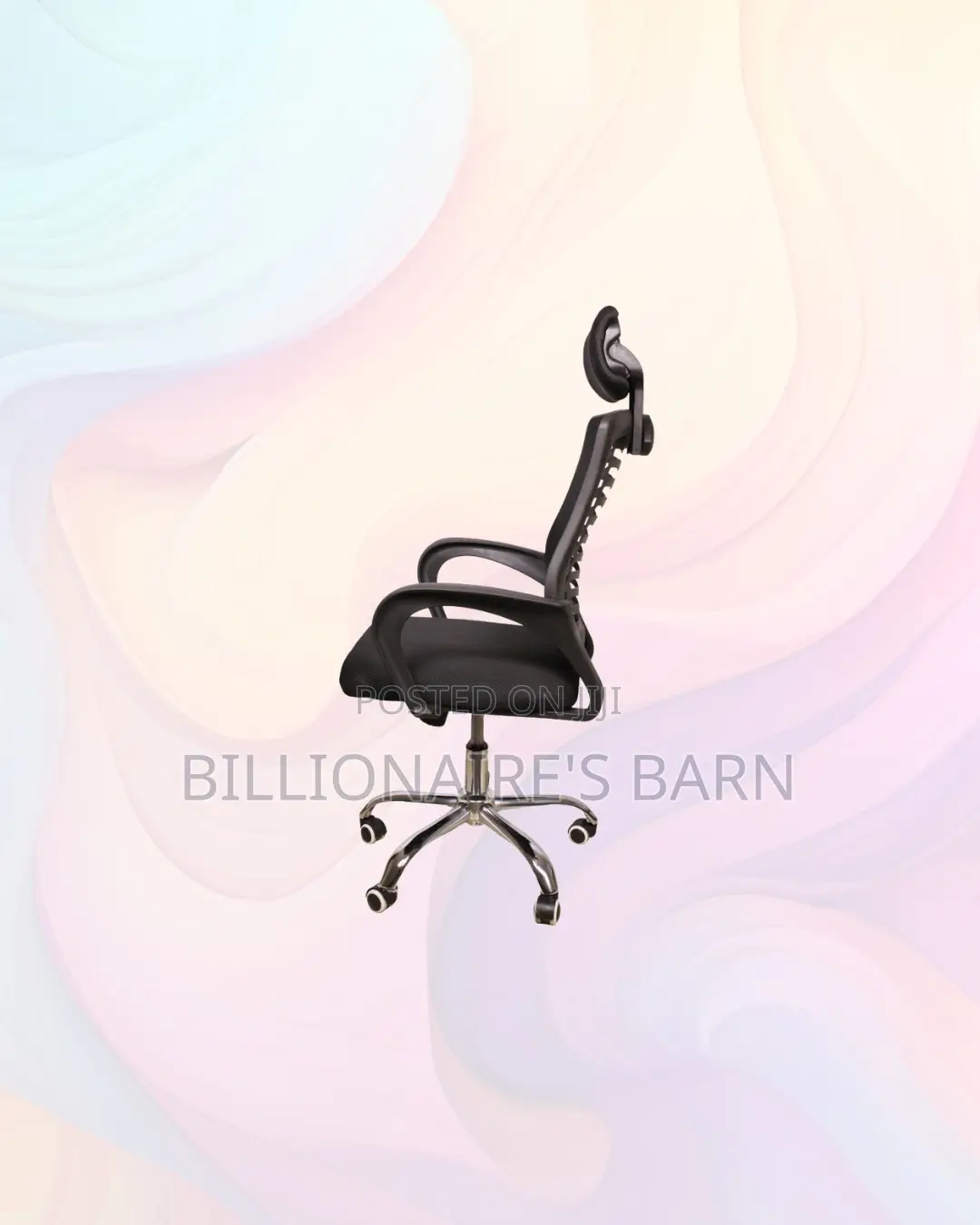 Practical Secretarial Mesh Chair With Headrest for Compact Work Areas