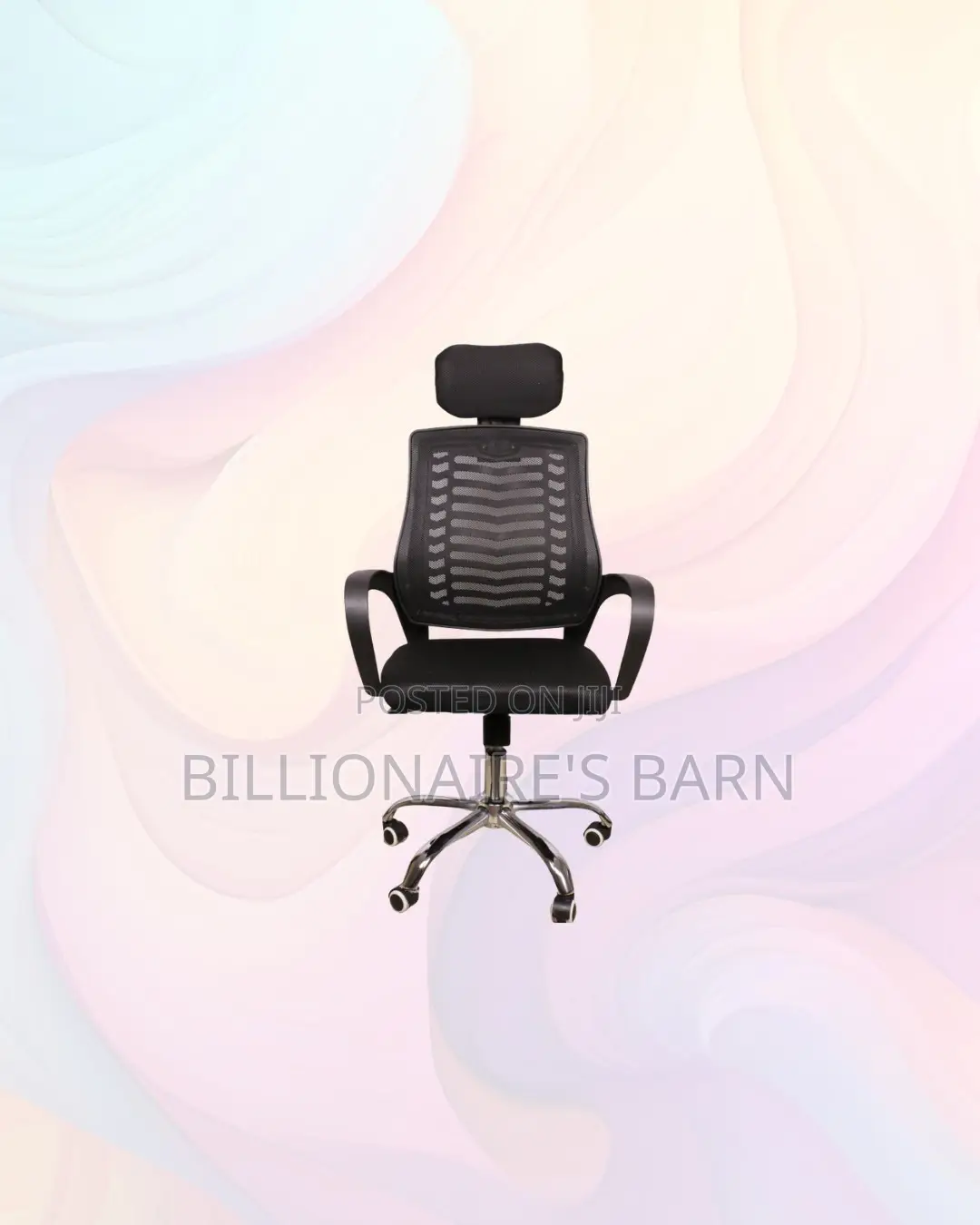 Practical Secretarial Mesh Chair With Headrest for Compact Work Areas