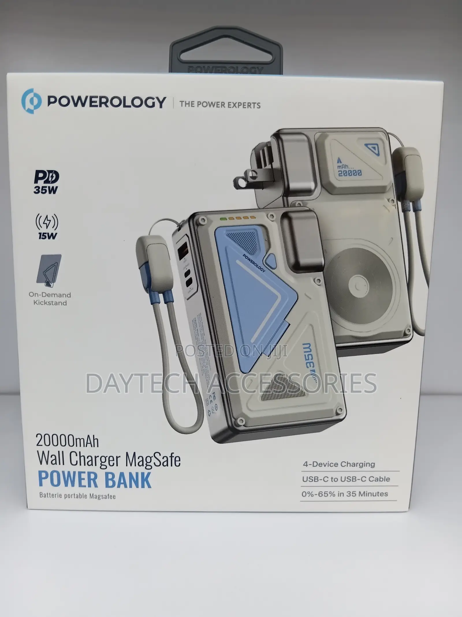 Powerology Power Bank 20000mah Wall Charger 35w Pd