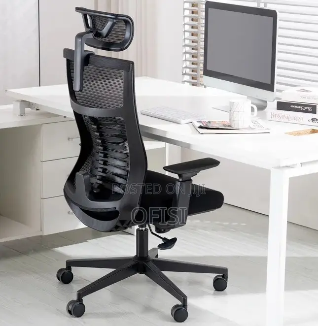 Office Chair; Adjustable High Back Office Chair With Headrest