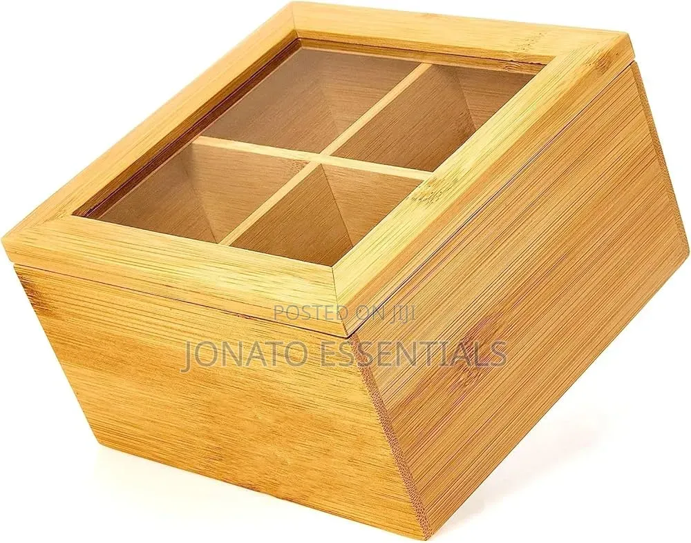 Bamboo Tea Bag Organizer Box - Elegant Kitchen Storage