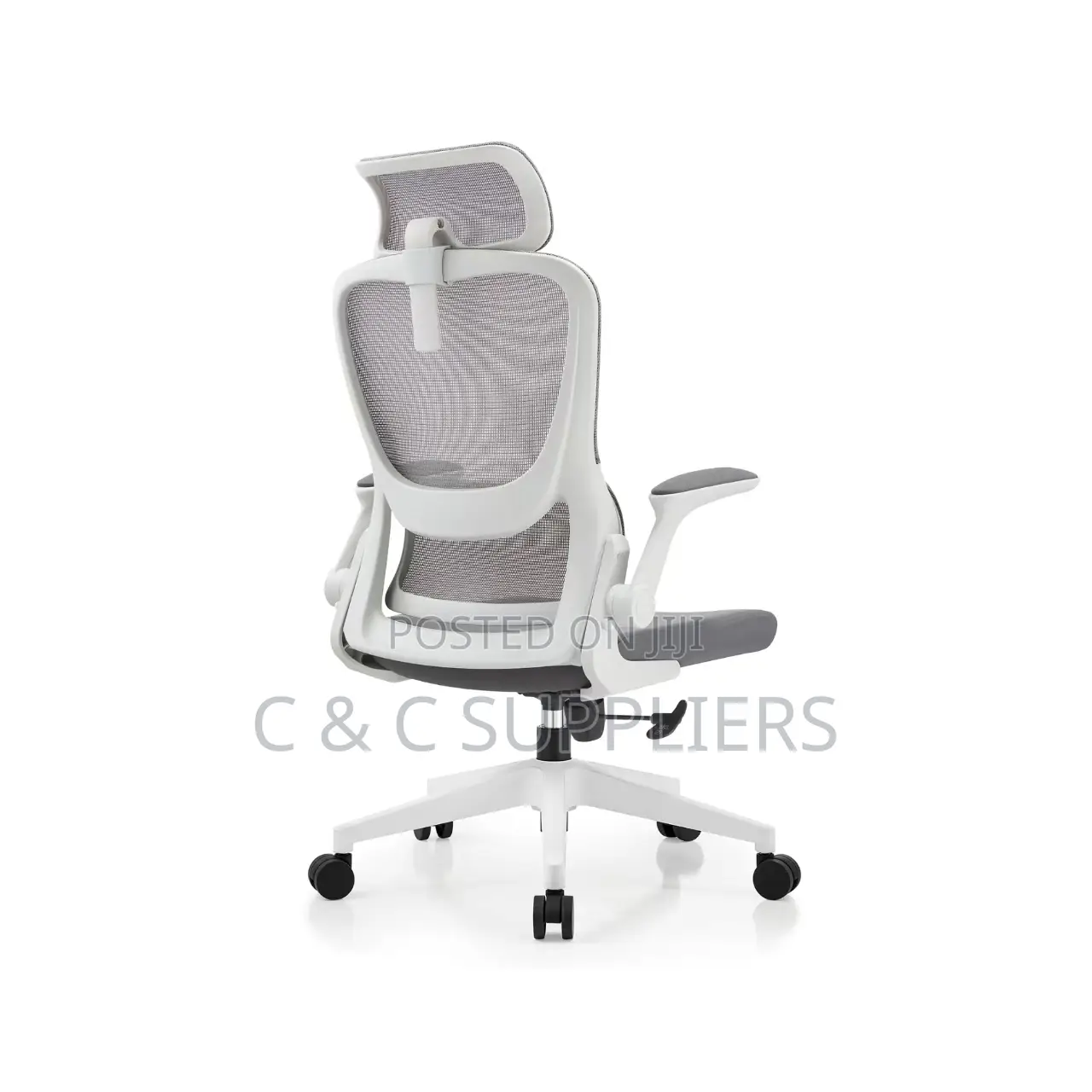 Swivel White Ergonomic Secretary Chair