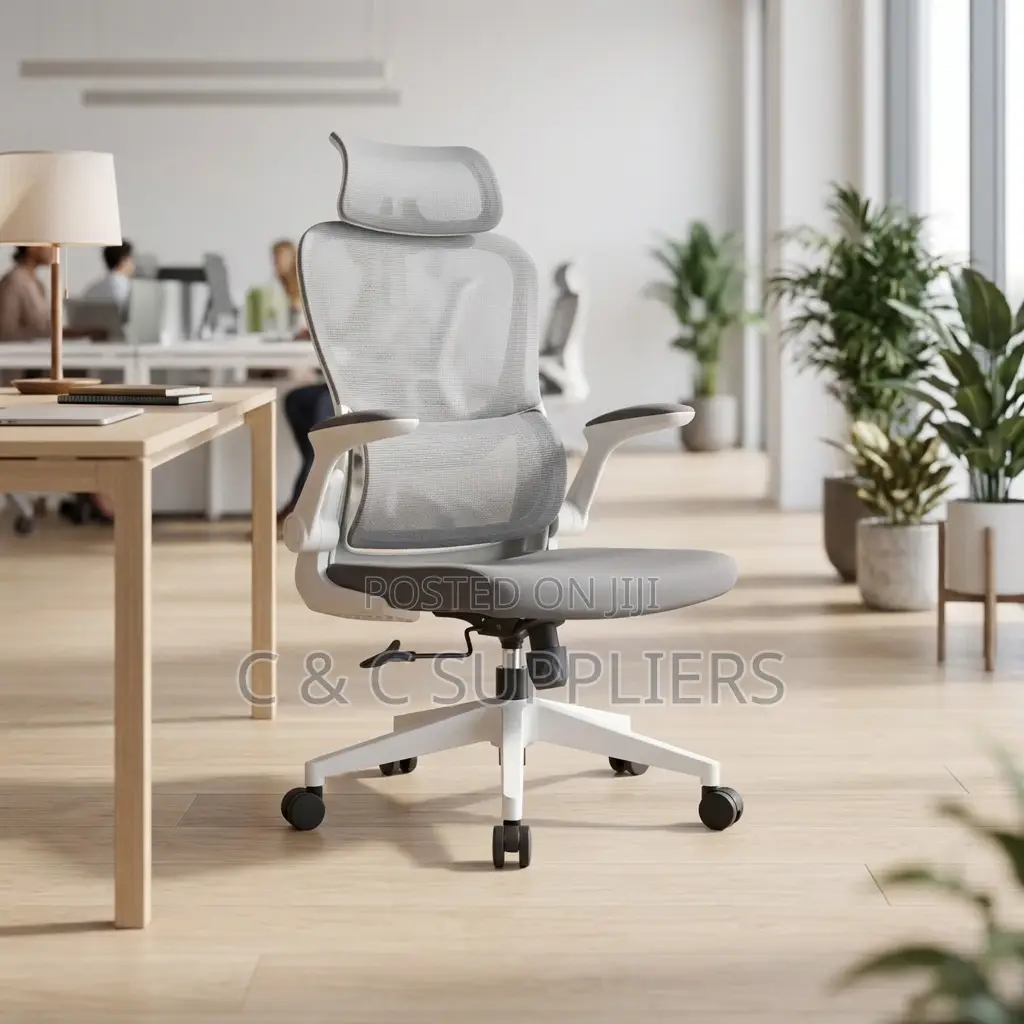 Swivel White Ergonomic Secretary Chair
