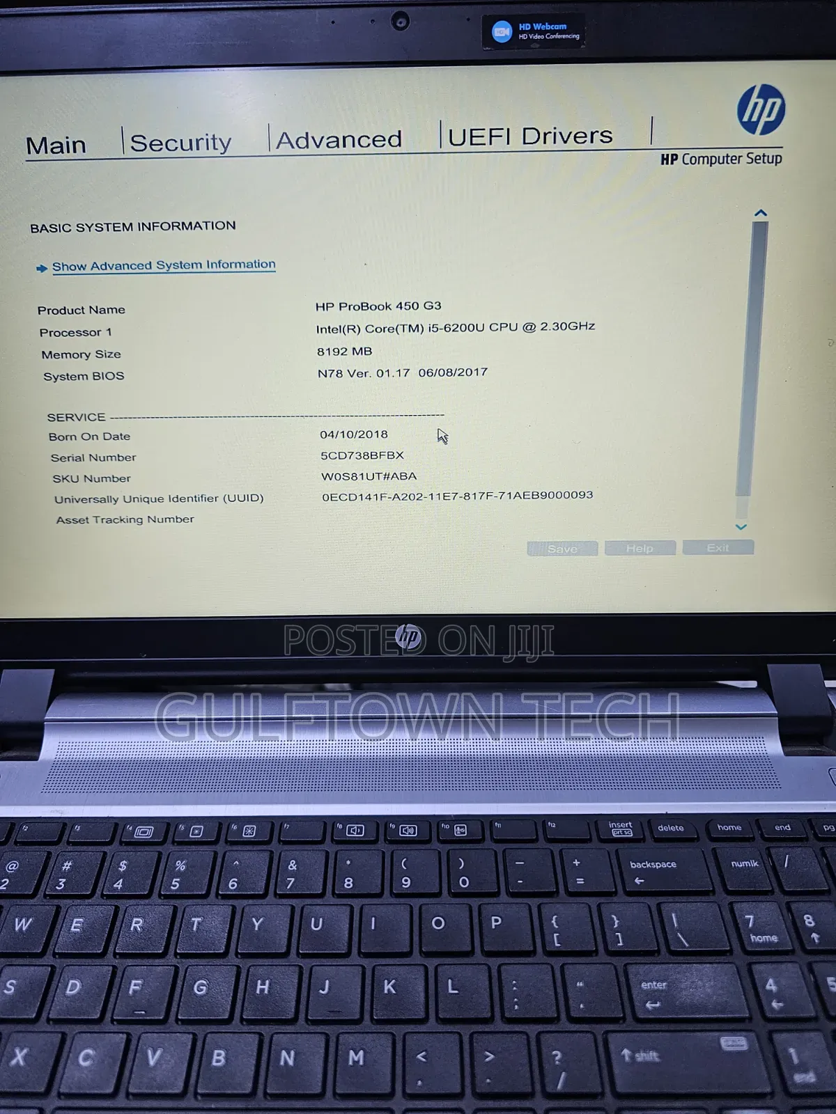Laptop HP ProBook 450 G3 8GB Intel Core i5 HDD 500GB