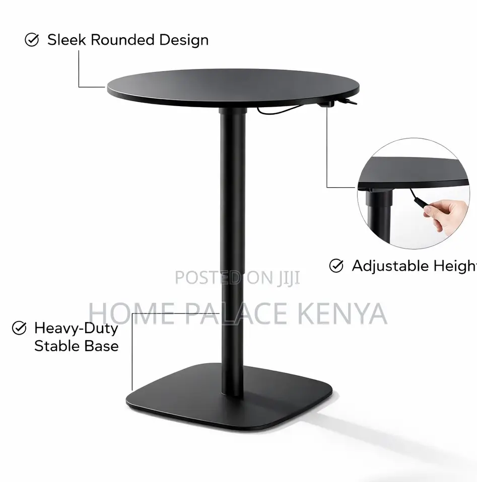Dining Table: Convertible Sit Stand Pneumatic Round Table