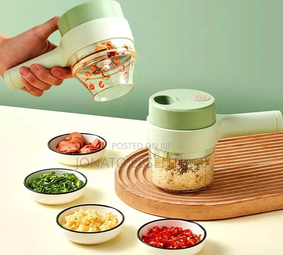 4-in-1 Handheld Electric Vegetable Chopper Slicer - Usb Rechargeable