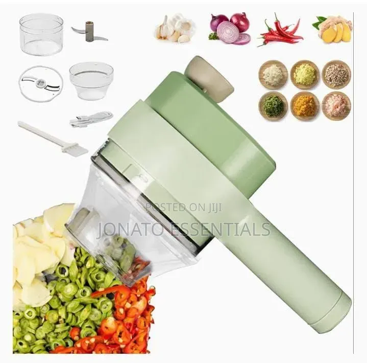 4-in-1 Handheld Electric Vegetable Chopper Slicer - Usb Rechargeable