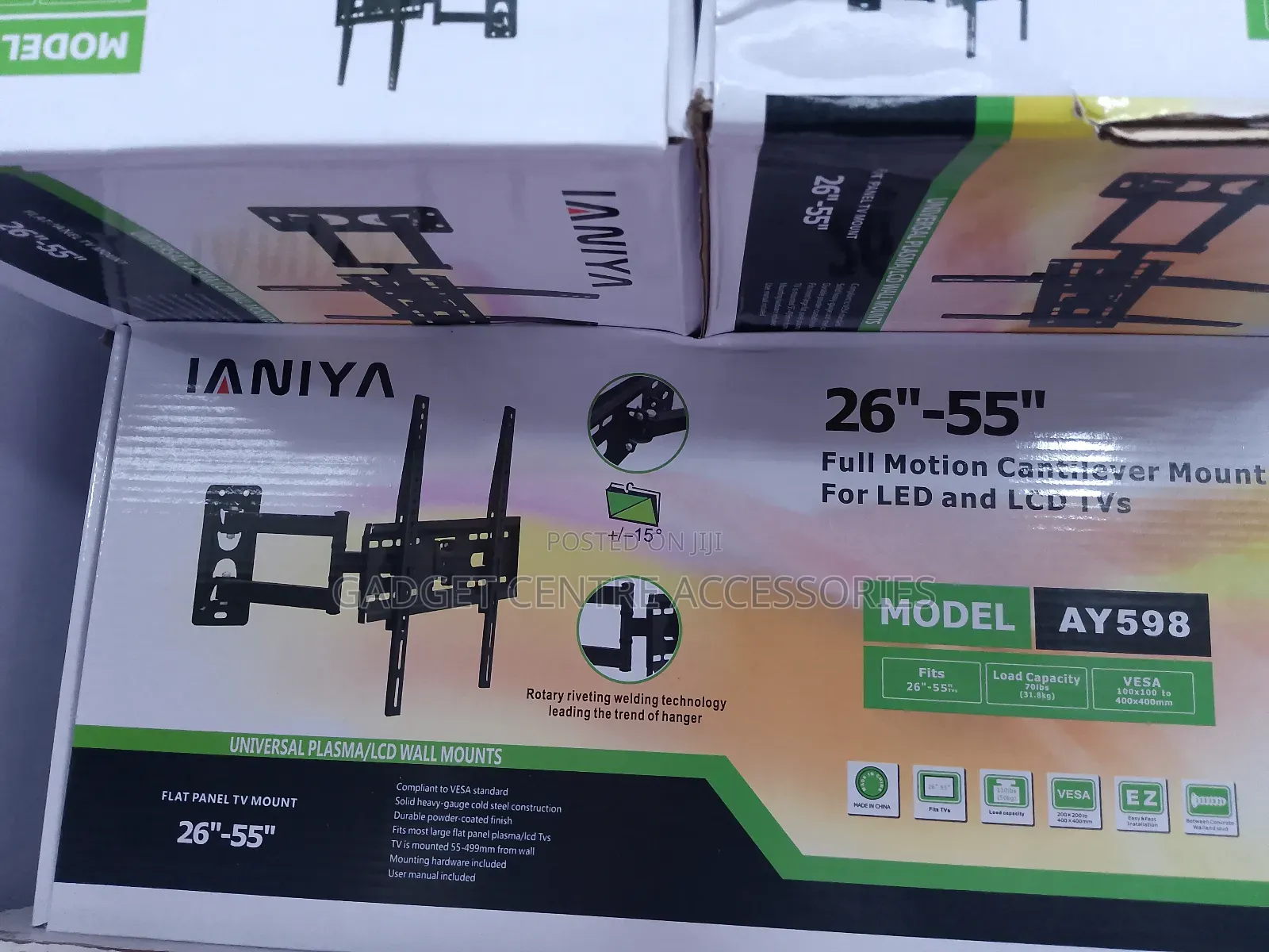 Xjs Rotating Tv Wall Mounts 55inches Single Arm