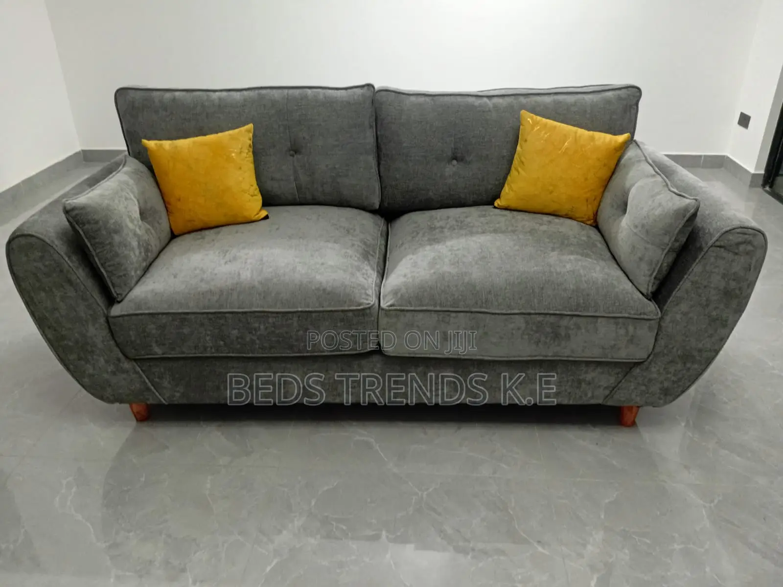 3 Seater Grey Butterfly Sofa With Cushions