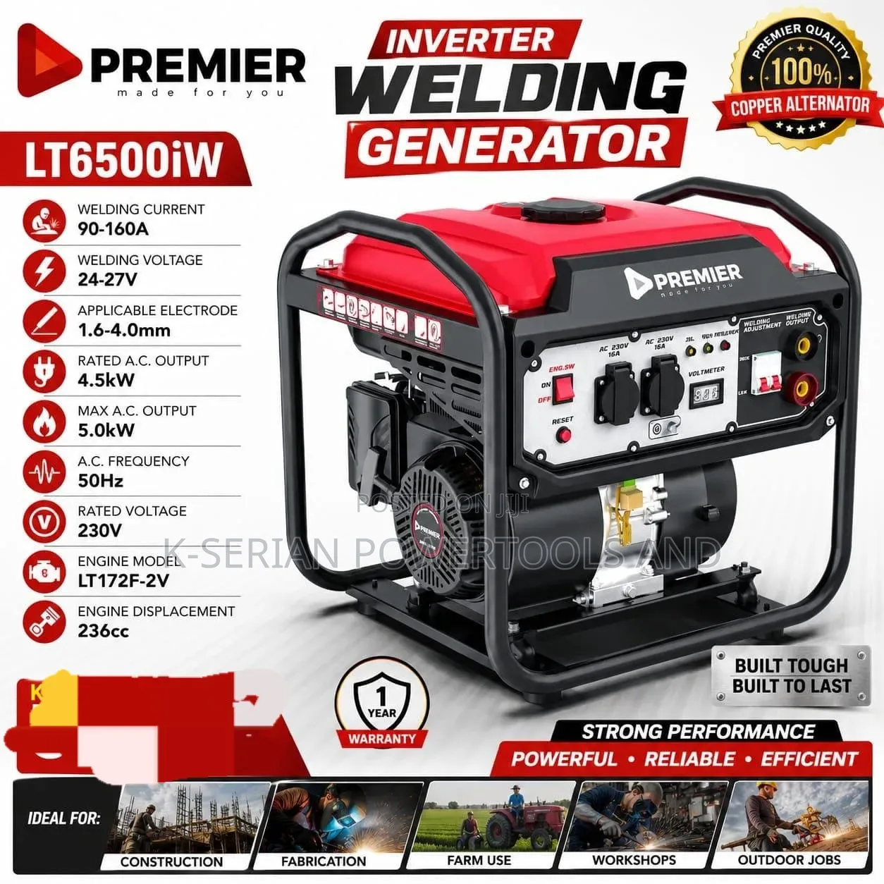 Premier Welding Generator/ 160am/5kw Professional Welding Generator