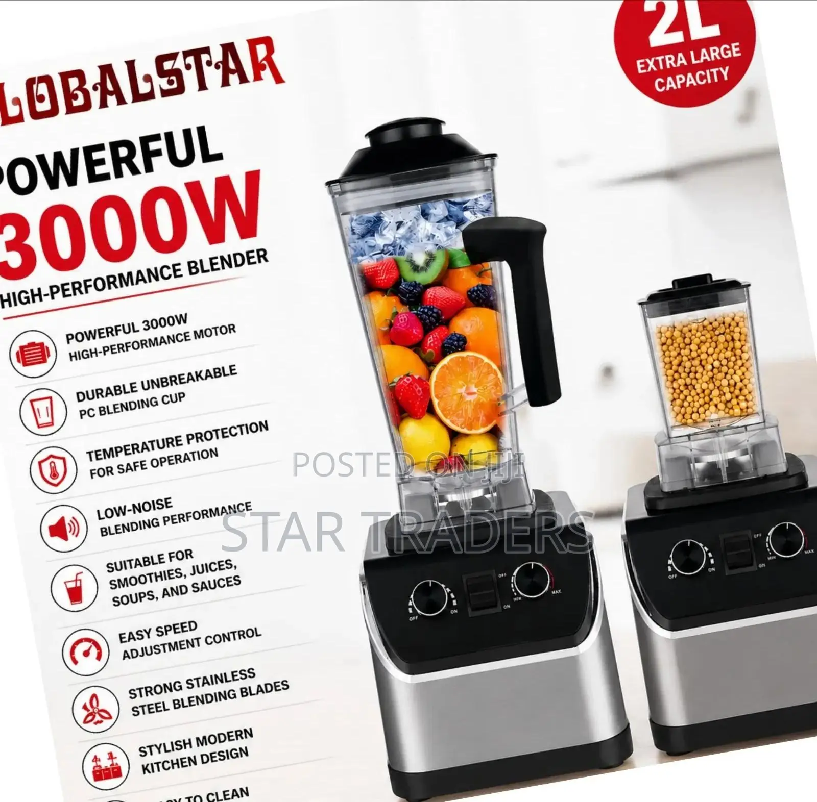 Globalstar 2 in 1 Gs-1681 3000w 2l Blender