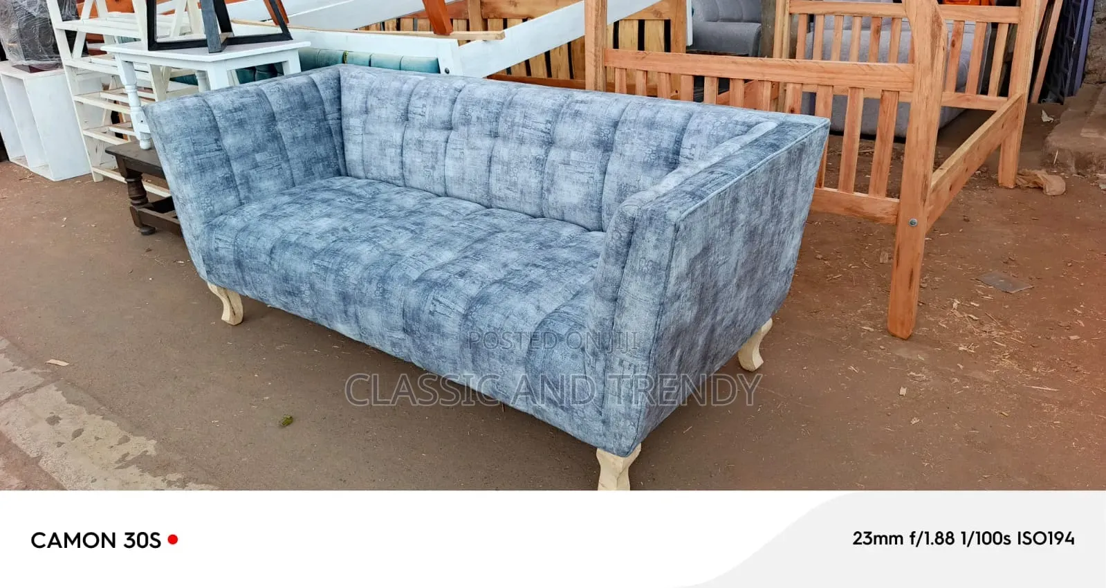 Stylish 3_seater Grey Fabric Sofa With Elegant Modern Comfort Design