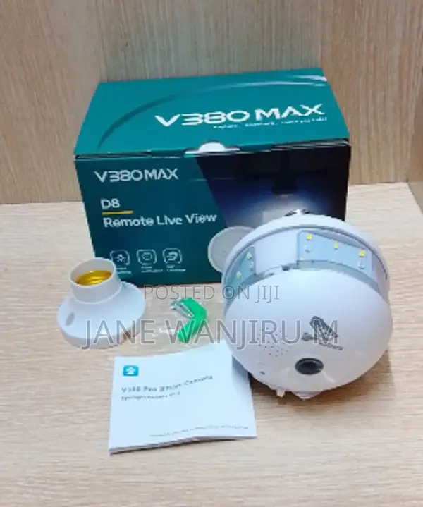 New V380 Max D8 Ai Motion Detection Smart Bulb Camera