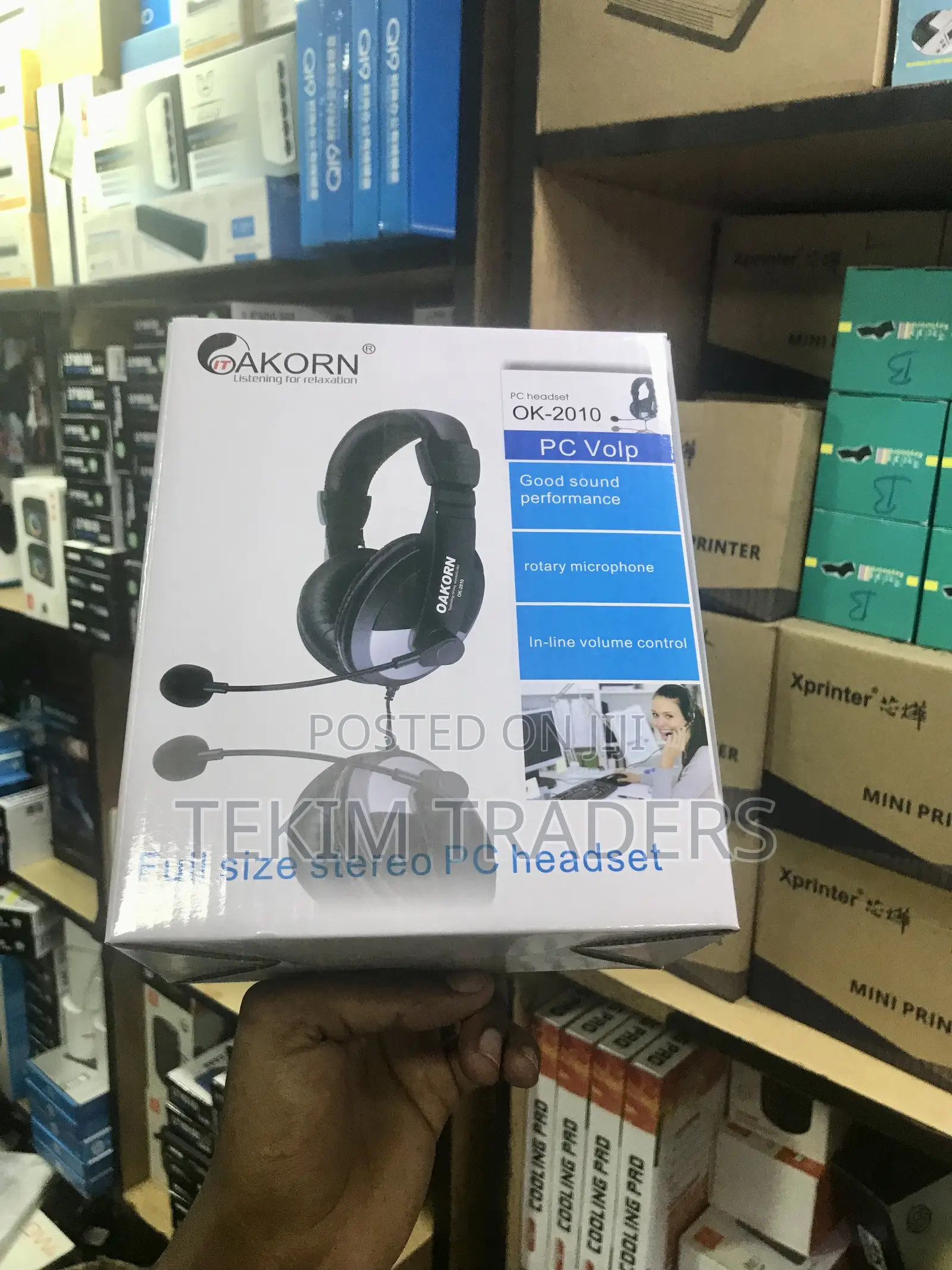 Oakorn Ok-2010 Full-Size Stereo Pc Headset With Boom Mic 4 Gaming/Work