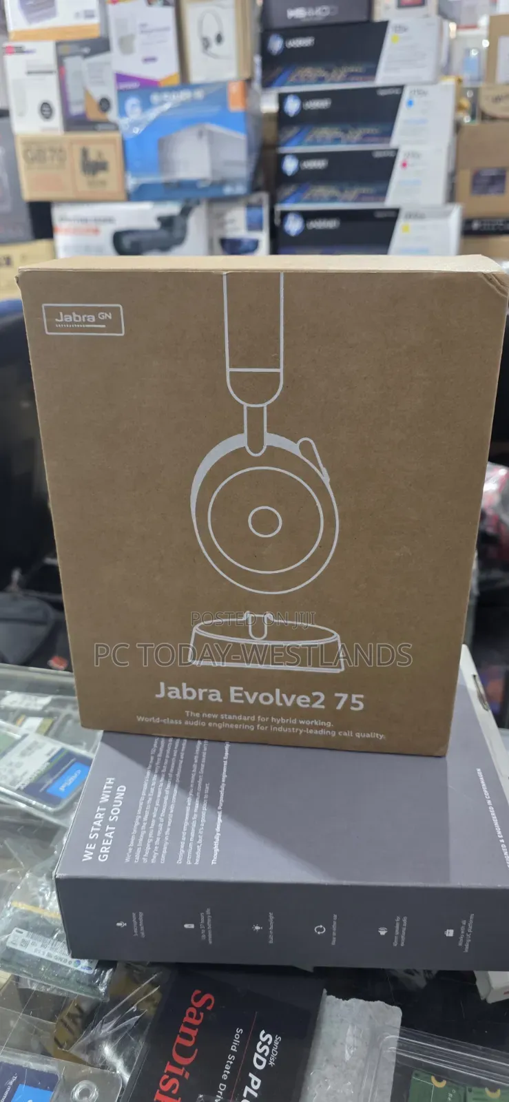 Jabra Evolve2 75 Wireless Headphones - Charging Headset Stand, Usb-A