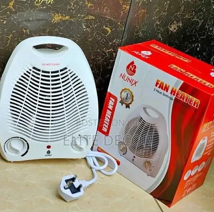 Nunix 2000w Fan Heater – Adjustable Thermostat, Cool/Warm/Hot Air
