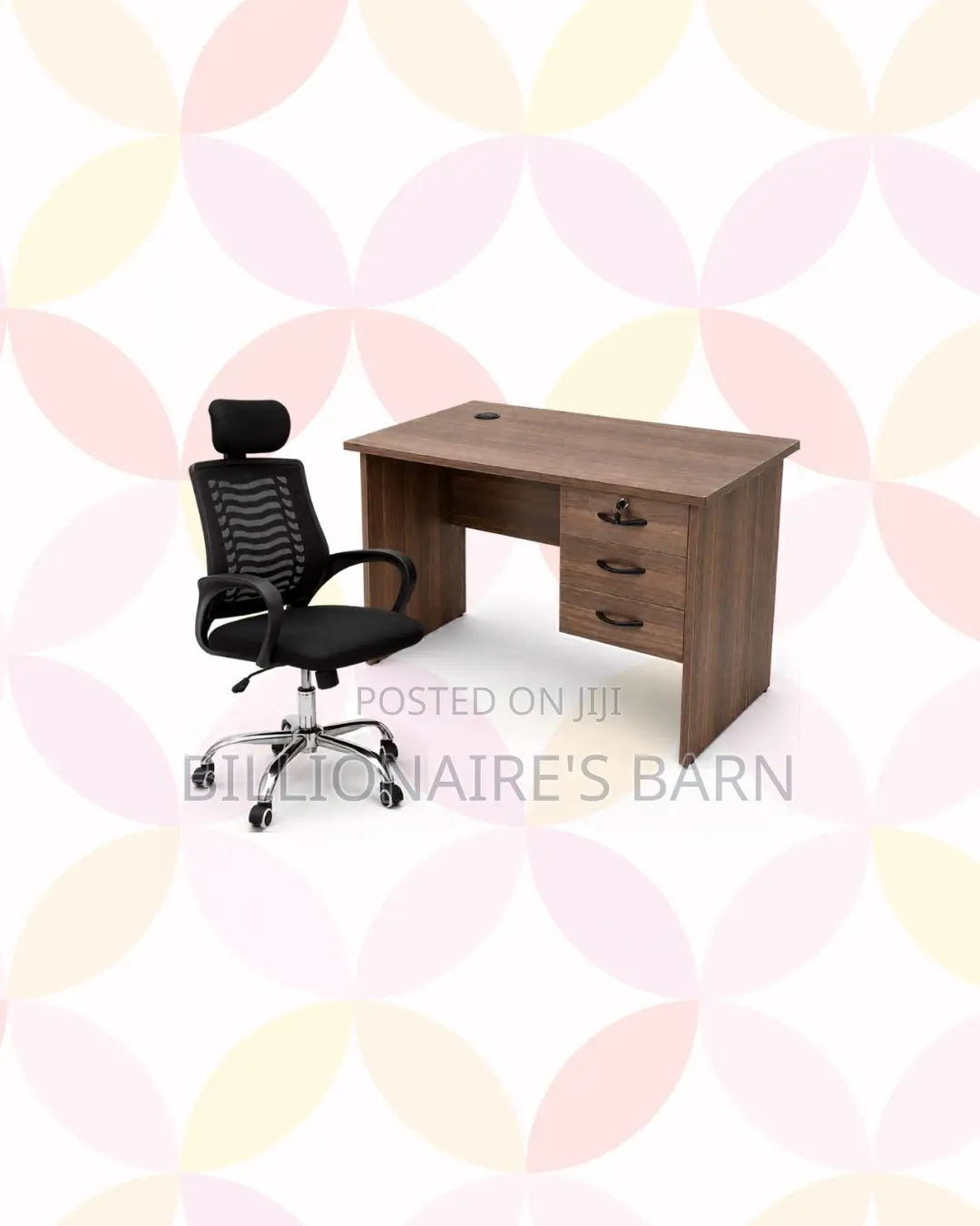 Compact 1m Desk and Headrest Mesh Chair for Home Use
