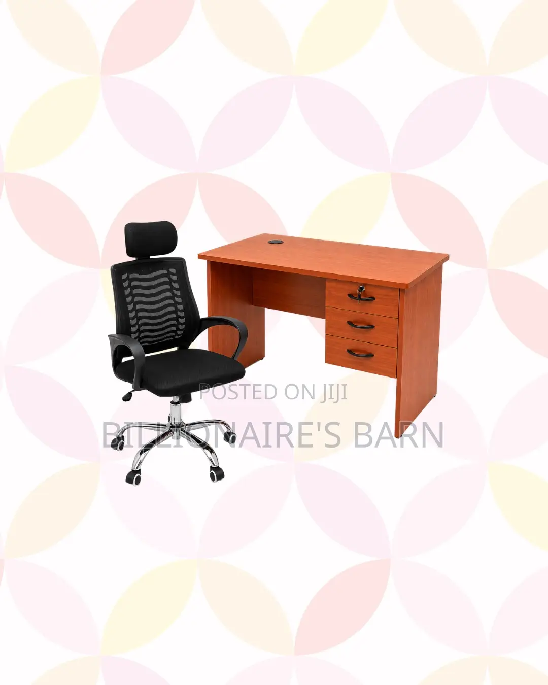 Compact 1m Desk and Headrest Mesh Chair for Clear Workspaces