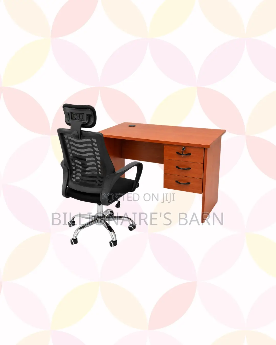 Compact 1m Desk and Headrest Mesh Chair for Clear Workspaces