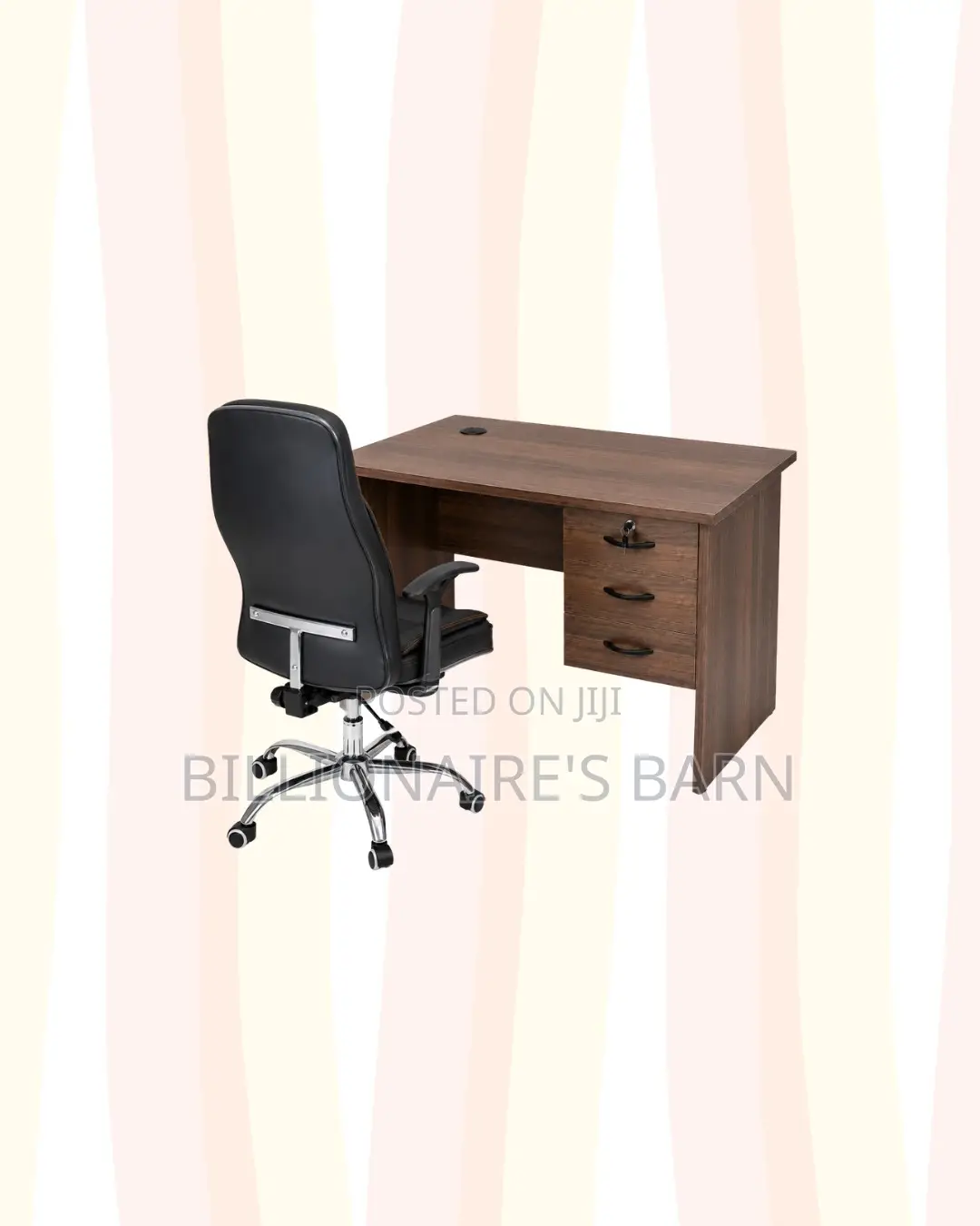 Compact 1m Desk and C35 Executive Leather Chair for Professional Use