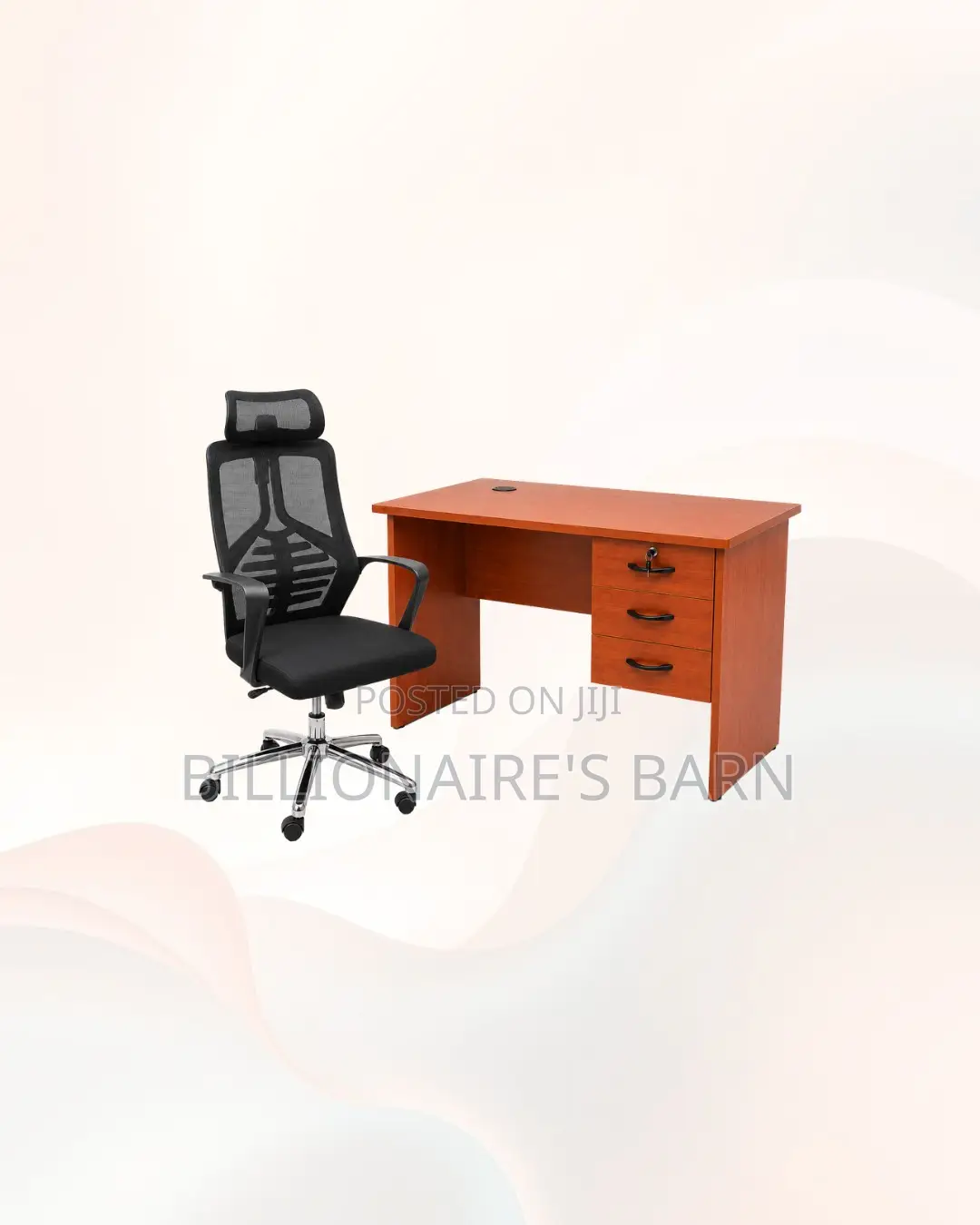 Compact 1m Desk and High-Back Ergonomic Mesh Chair for Daily Work