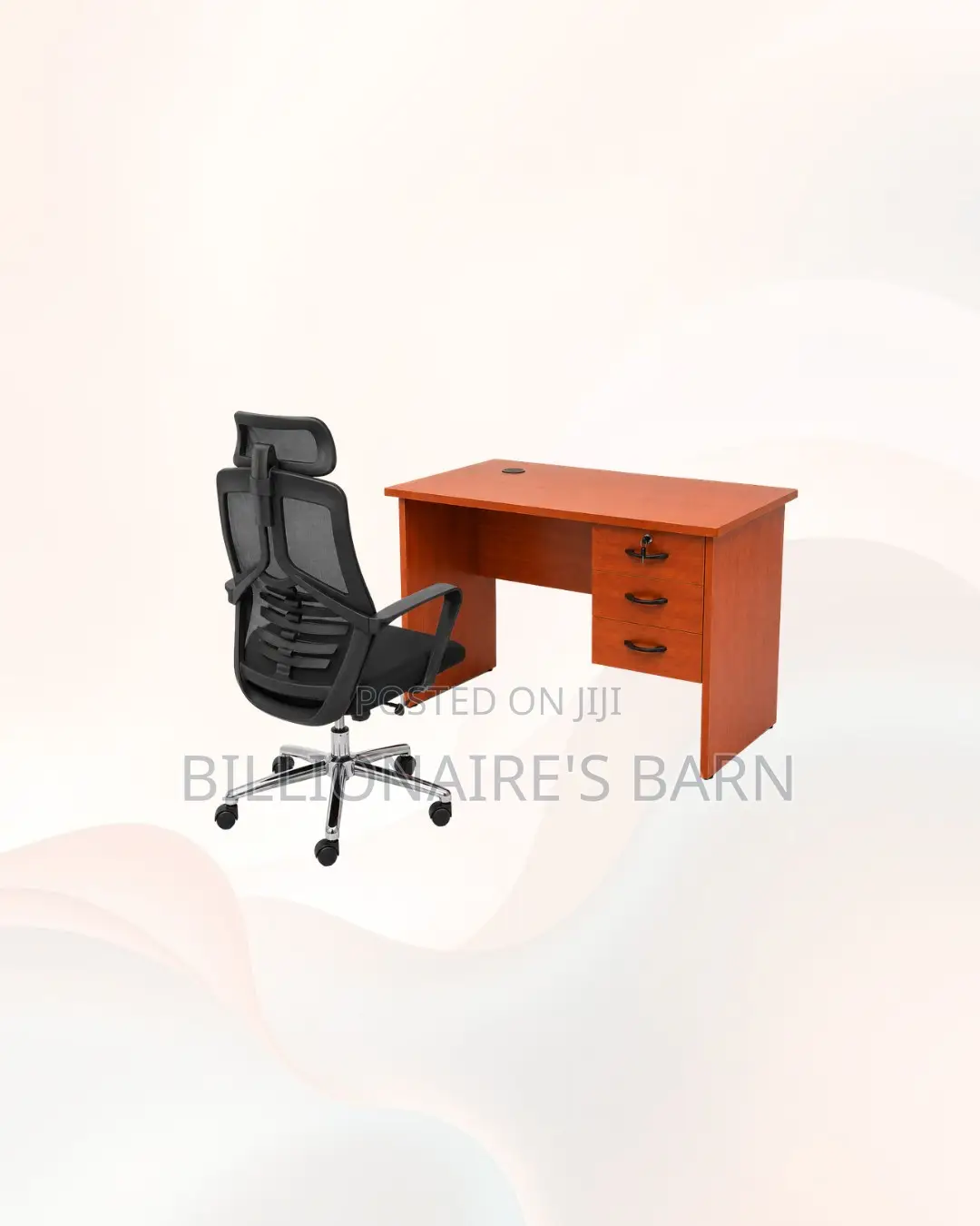 Compact 1m Desk and High-Back Ergonomic Mesh Chair for Daily Work