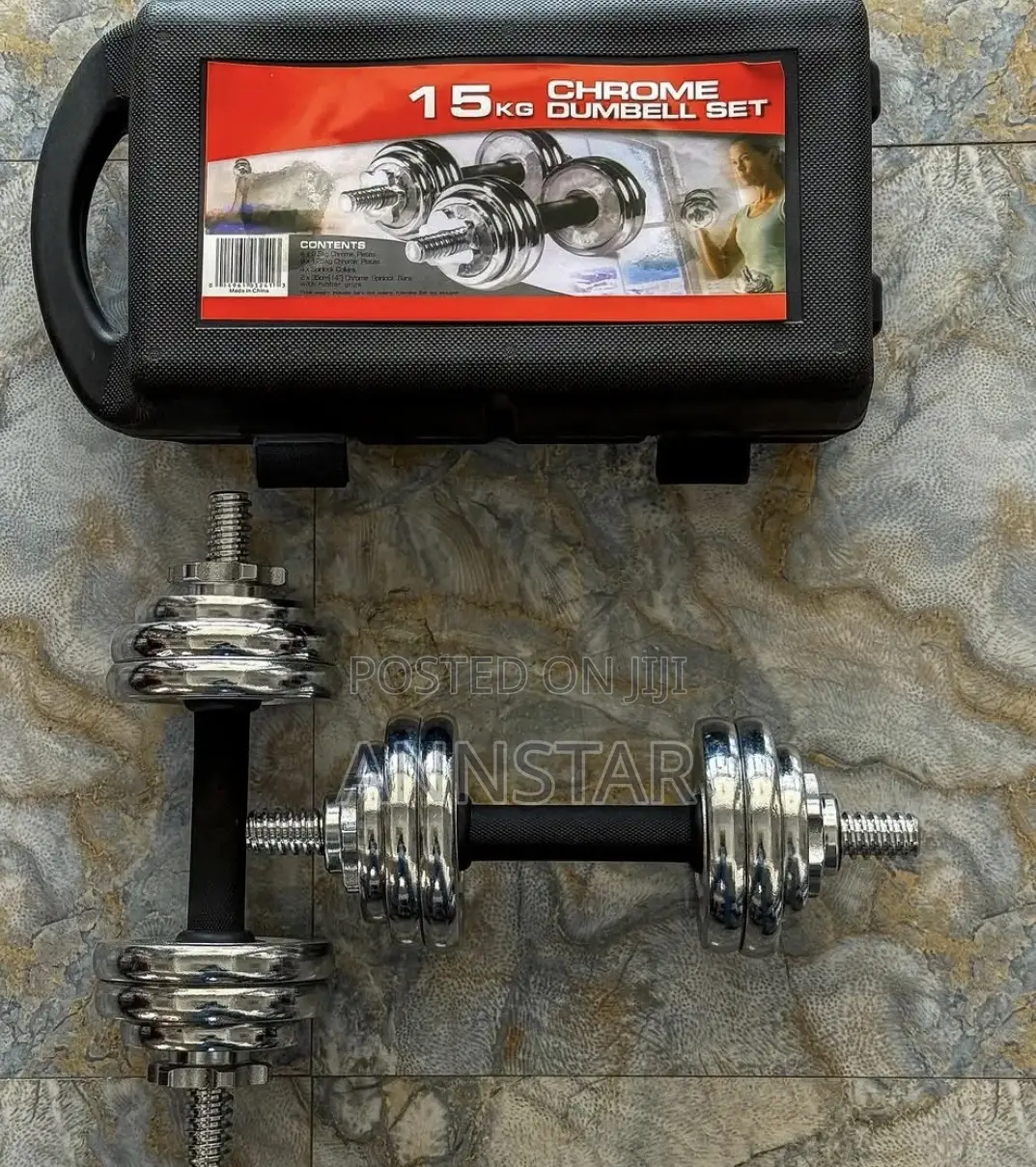 Adjustable 15kg Chrome Dumbbell