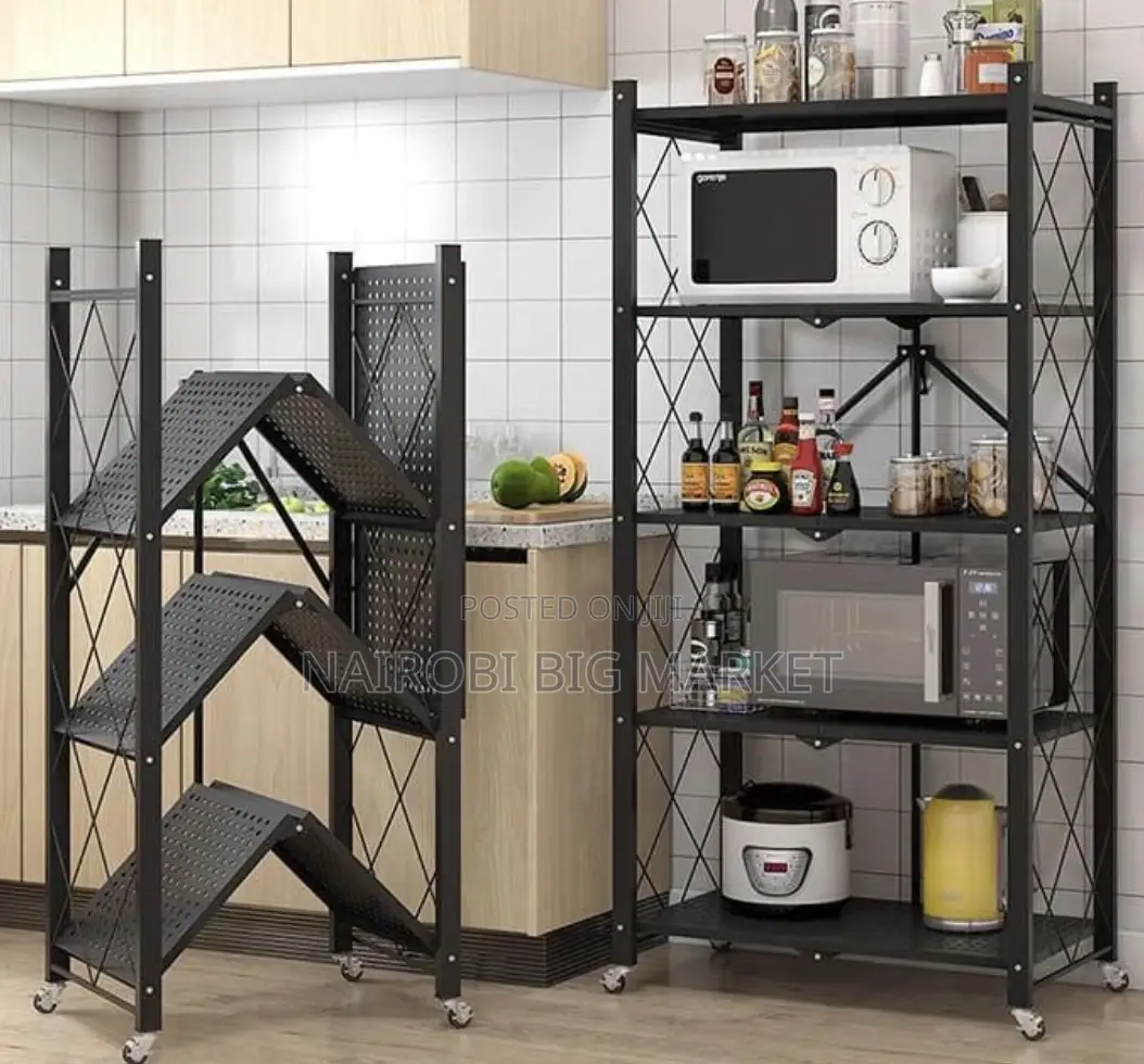 5 Tier Big Size Foldable Kitchen Rack With Wheels