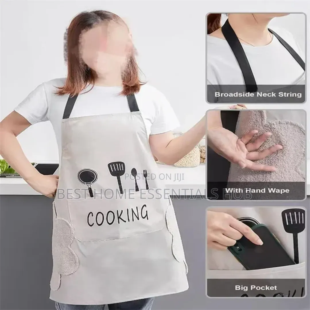 Kitchen Apron With Hand Wipe Pockets
