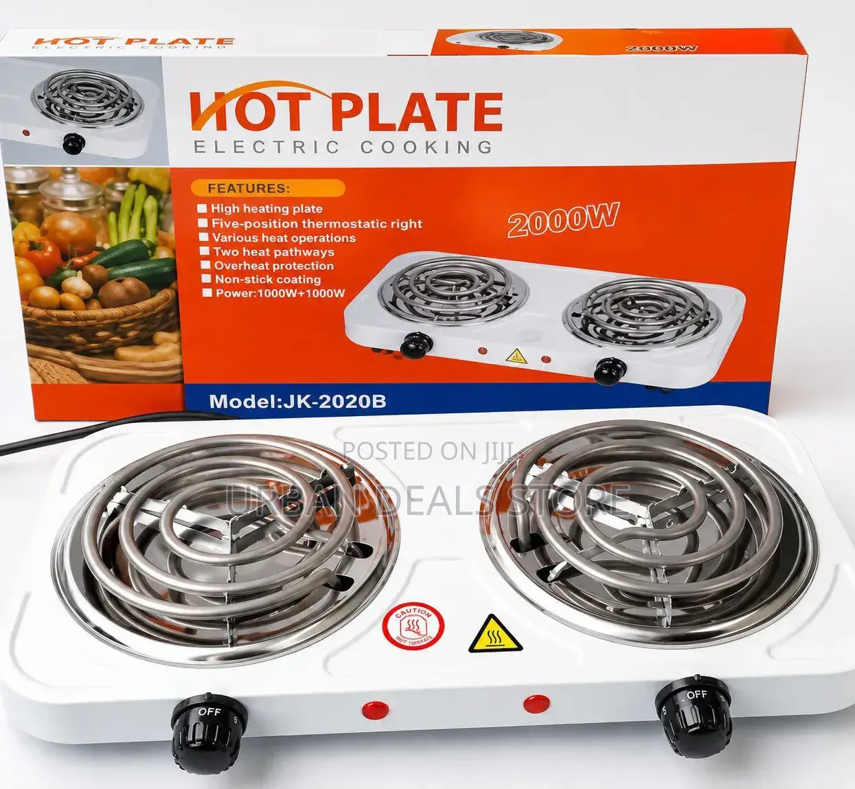 3-Pin Double Hot Plate Electric Coil Cooker