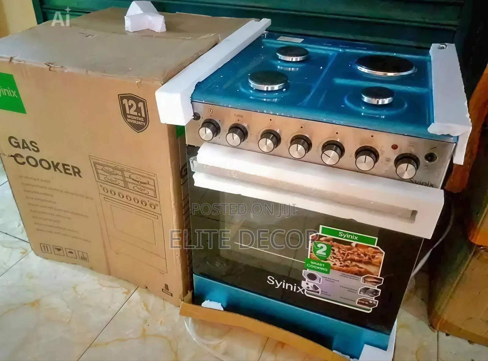 Syinix 60by 60. 3+1 With Electric Oven Auto Ignition Switch