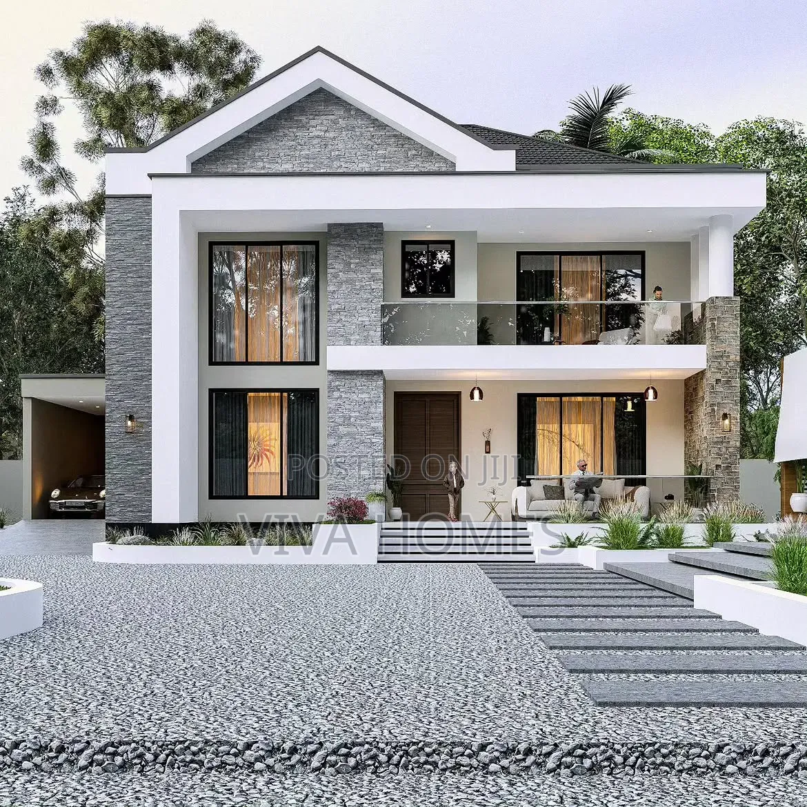 5 Bedroom Mansion Contemporary Architecture, Elevated.