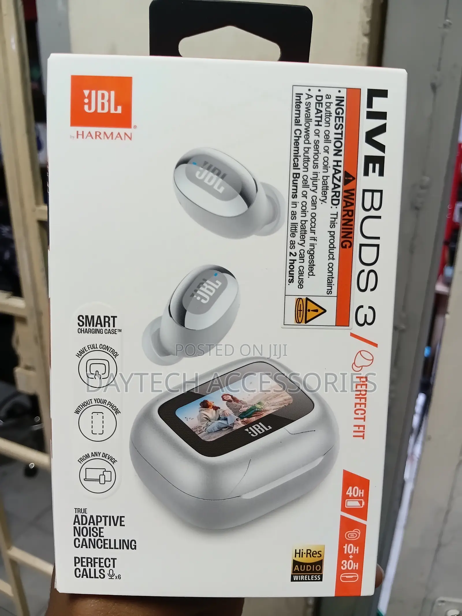 JBL Live Buds 3 True Wireless Noise Cancelling Earbuds - White