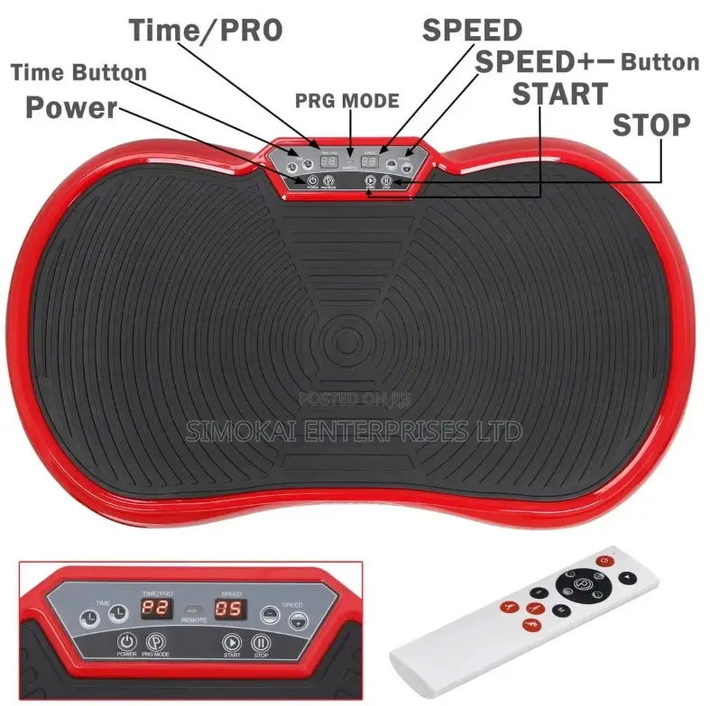 Red Vibration Plate Exercise Machine – Full Body Shaking Fitness Plate
