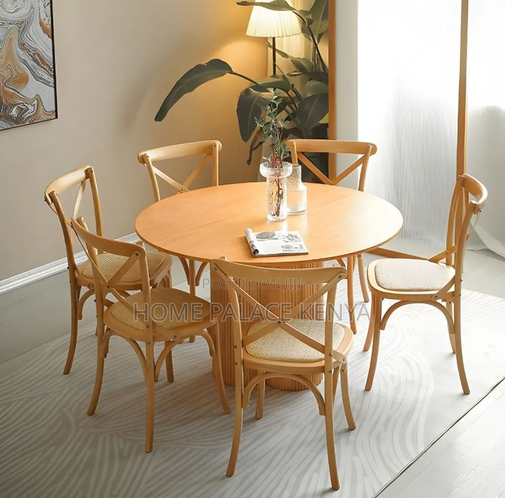 Banquet Chair: French X Backed Natural Wooden Chair
