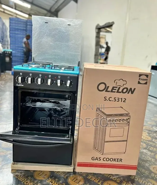 New Model Silver Olelon Free Standing 3 Gas Burner +1 Electric Cooker