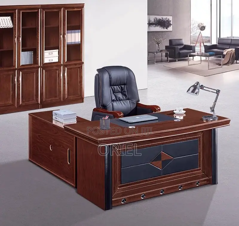 Office Desk : 1.5m Mahogany Finish Office Desk