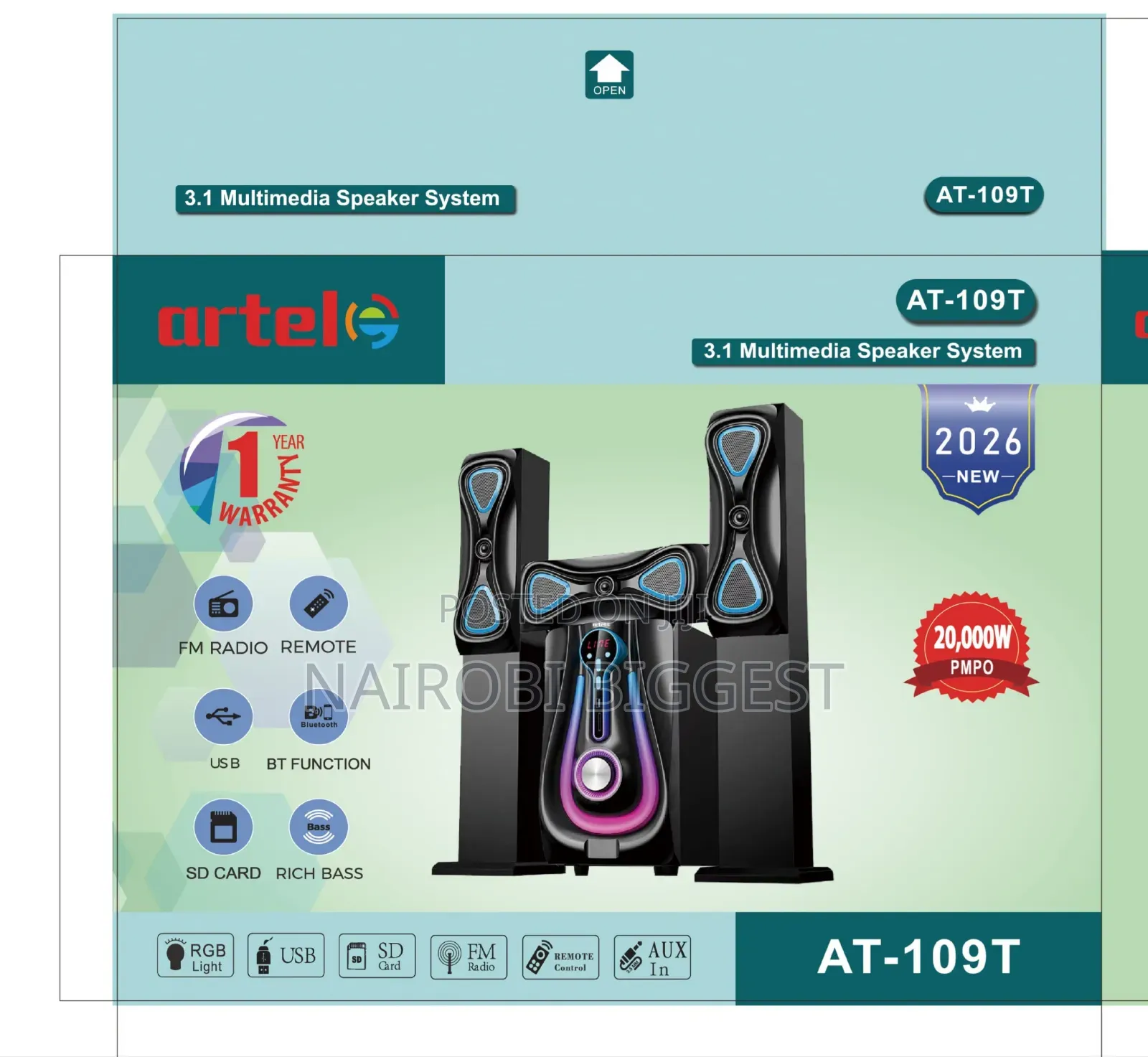 Artel at-109t Subwoofer Wooden Cabinet