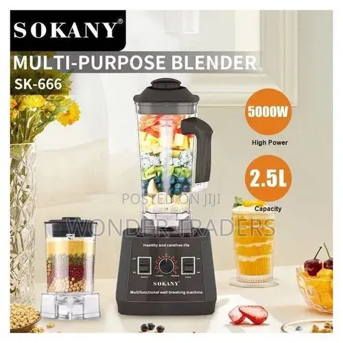 Sokany Blender High Power 5000w Copper Motor 2.5 L 9 Speeds