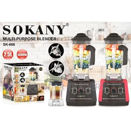 Sokany Blender High Power 5000w Copper Motor 2.5 L 9 Speeds
