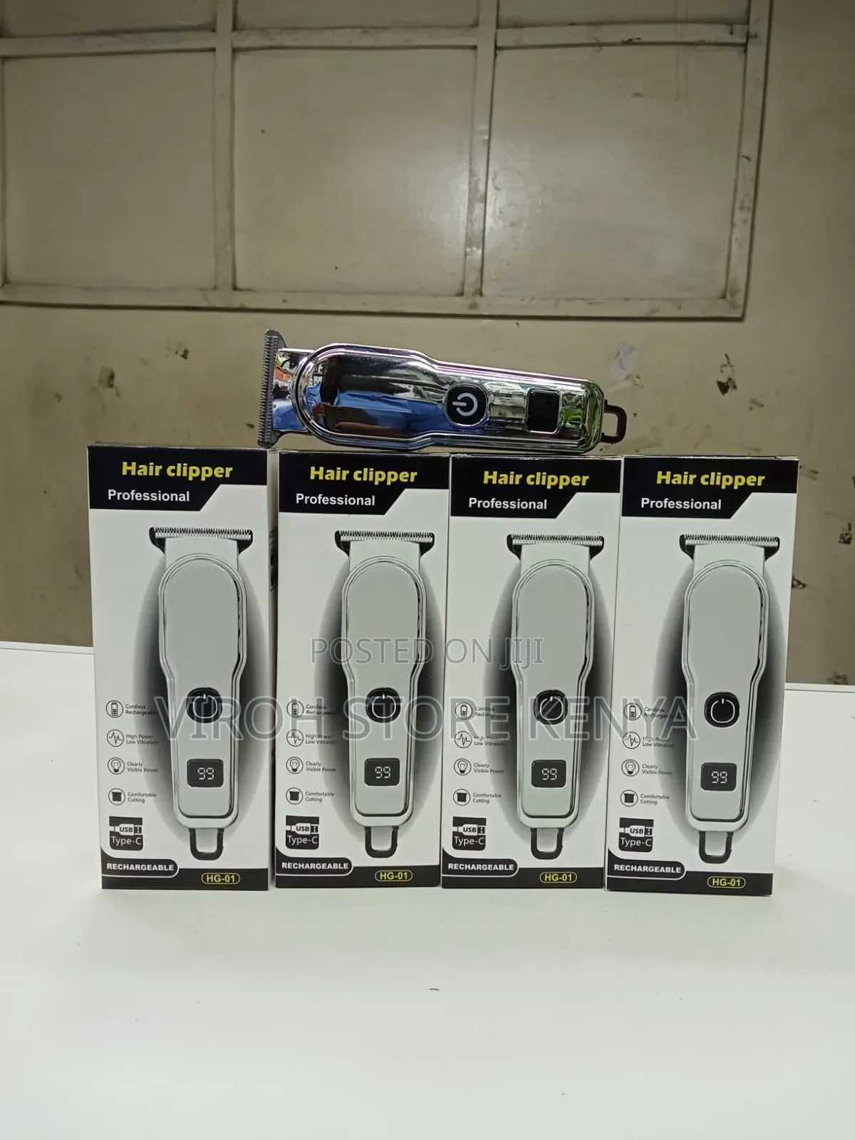 Rechargeable Hair Trimmer Low Nouse Hair Clippers With Battery Display