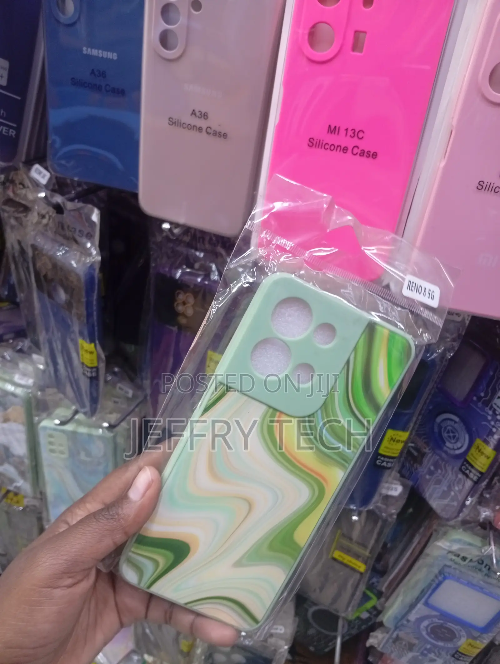 Oppo Reno 8 5g Silicone Case Featuring a Shiny Liquid-Swirl Pattern